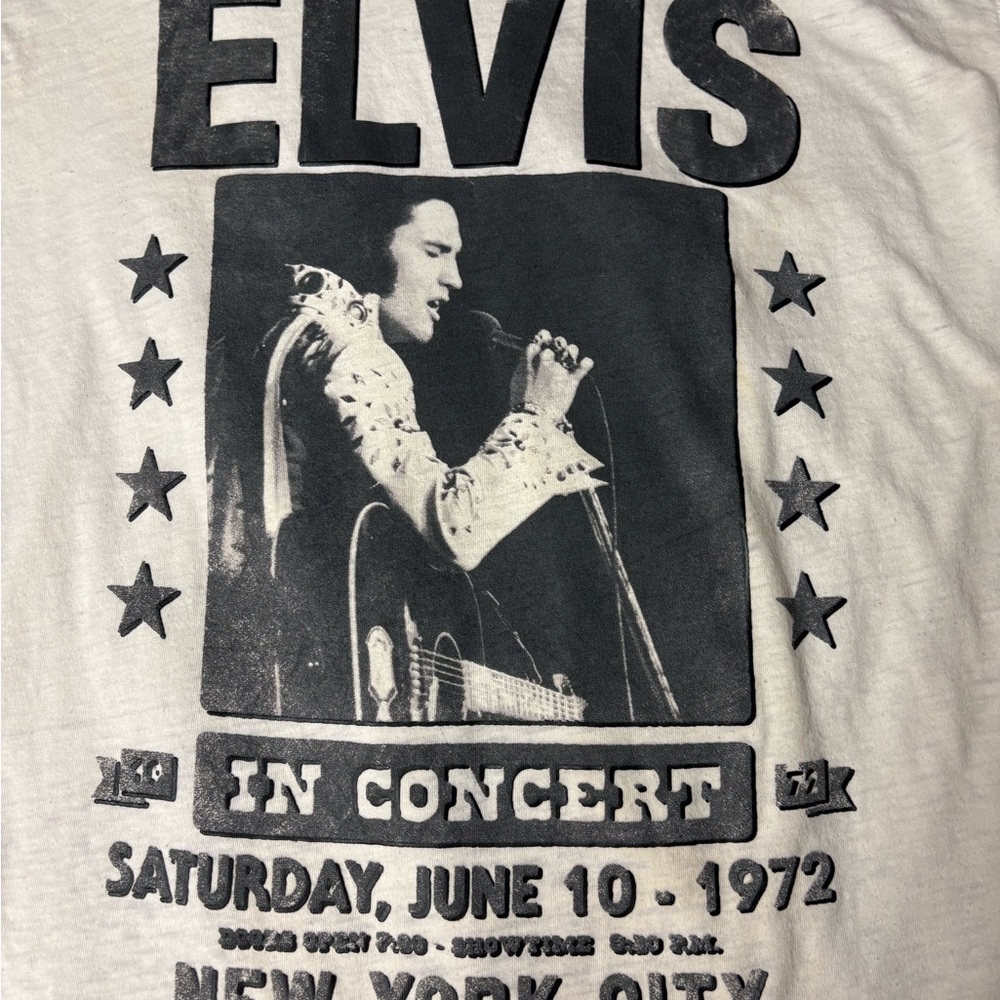 ELVIS White Short Sleeve Concert Poster T Shirt